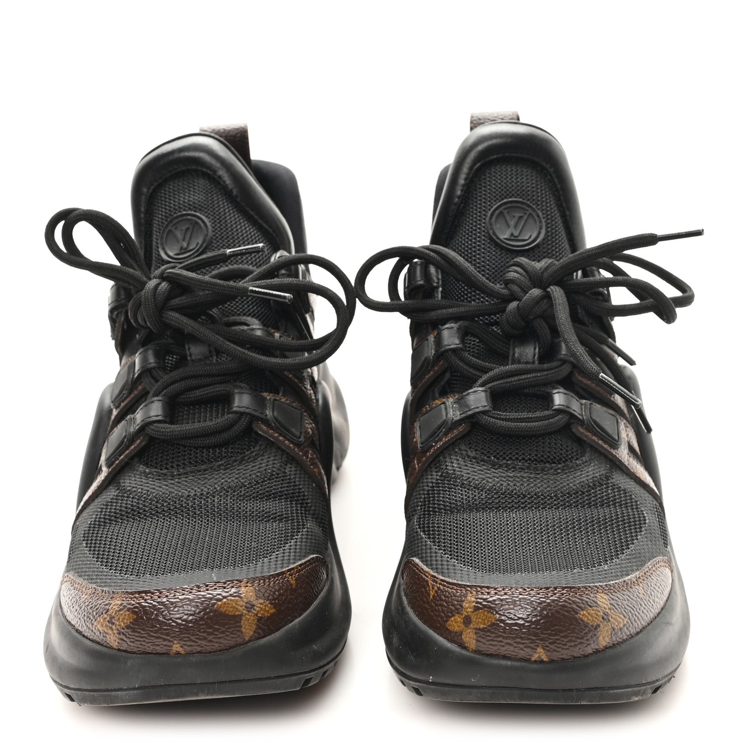 Louis Vuitton Calfskin Patent Monogram LV Archlight Sneakers 37.5 Black