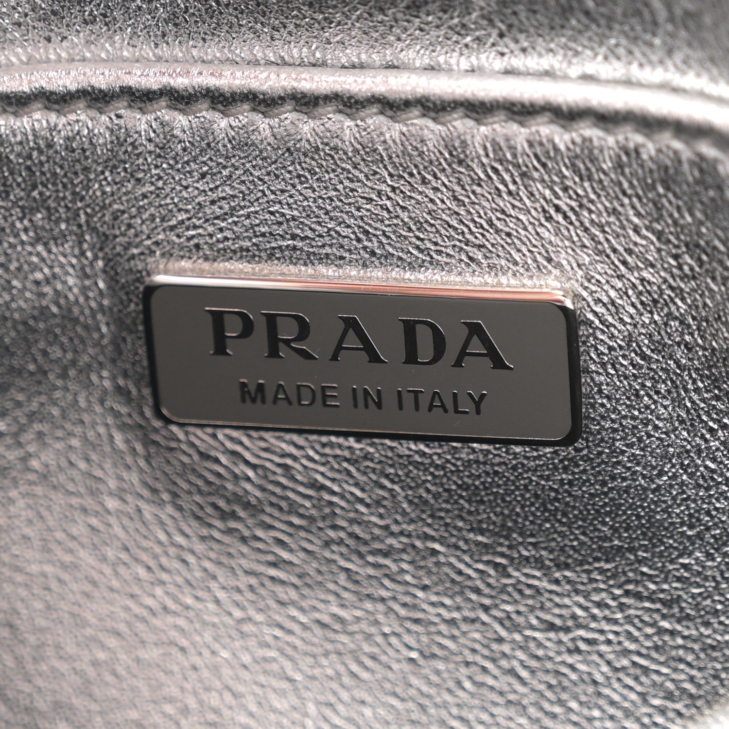 Prada Spazzolato Cleo Shoulder Bag Argento