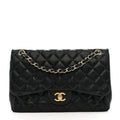 Chanel Lambskin Quilted Jumbo Double Flap Black