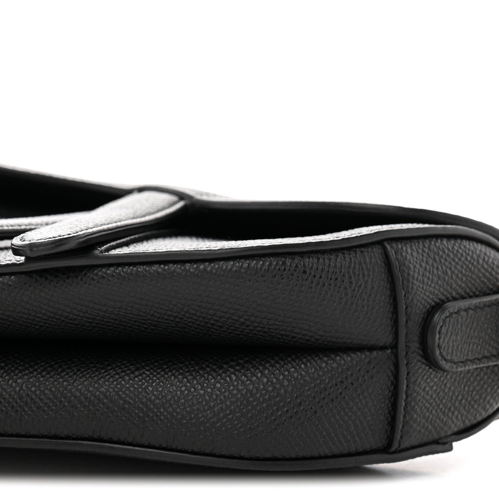Christian Dior Grained Calfskin Mini Saddle Bag Black