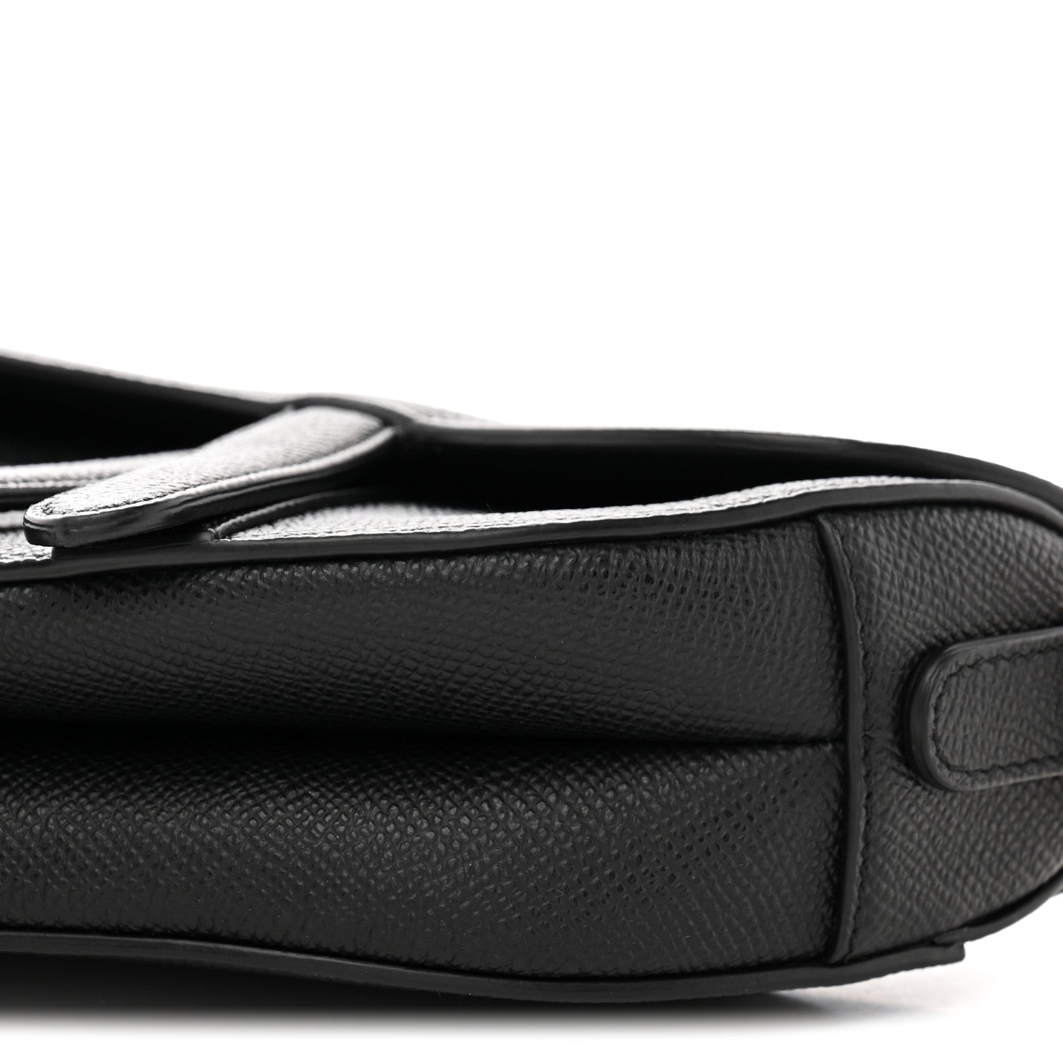 Christian Dior Grained Calfskin Mini Saddle Bag Black