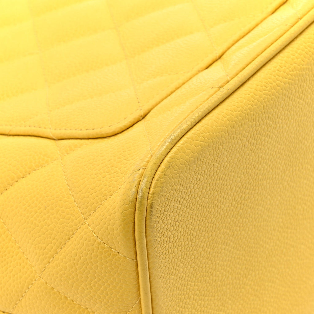 Chanel Caviar Quilted Medallion Tote Yellow