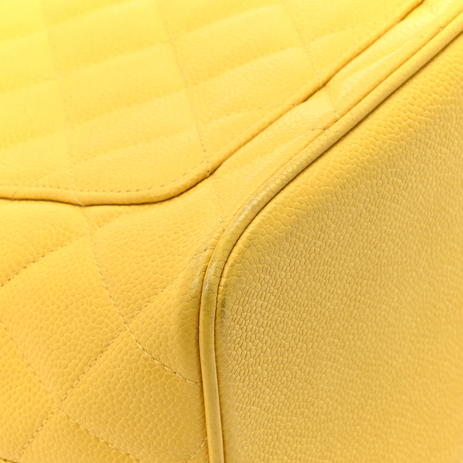 Chanel Caviar Quilted Medallion Tote Yellow