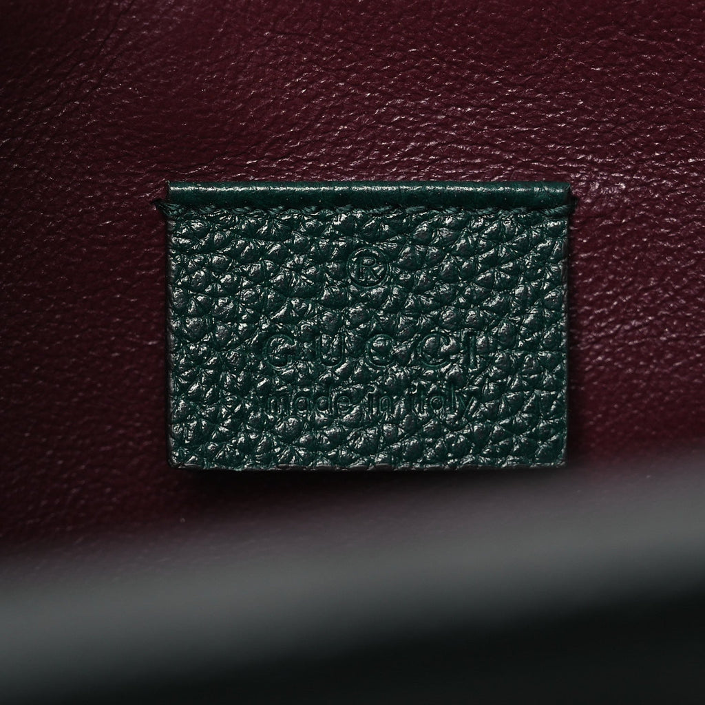 Gucci Grainy Calfskin Medium Zumi Top Handle Bag Vintage Green