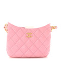 Chanel Lambskin Quilted CC Links Hobo Light Pink