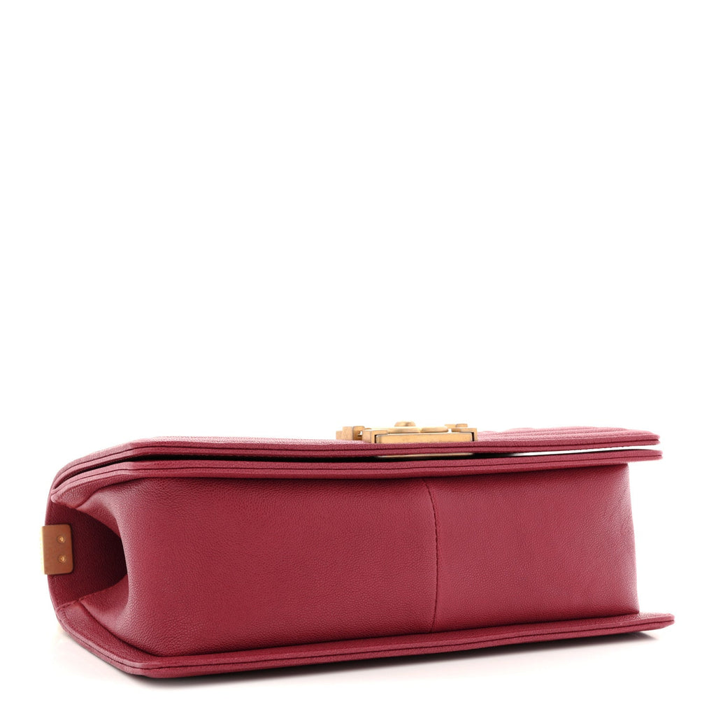Chanel Caviar Quilted Medium Boy Flap Red