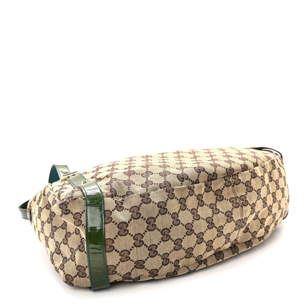 Gucci Monogram Patent Medium Abbey Shoulder Bag Blue
