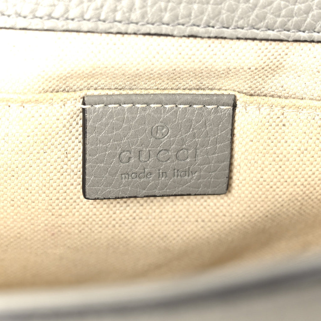 Gucci Cellarius Calfskin Mini GG Marmont Top Handle Bag Deep Grey