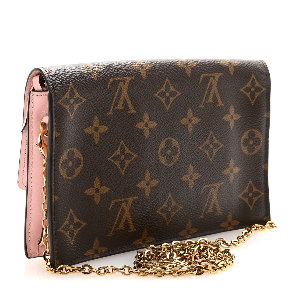 Louis Vuitton Monogram Flore Chain Wallet Rose Ballerine