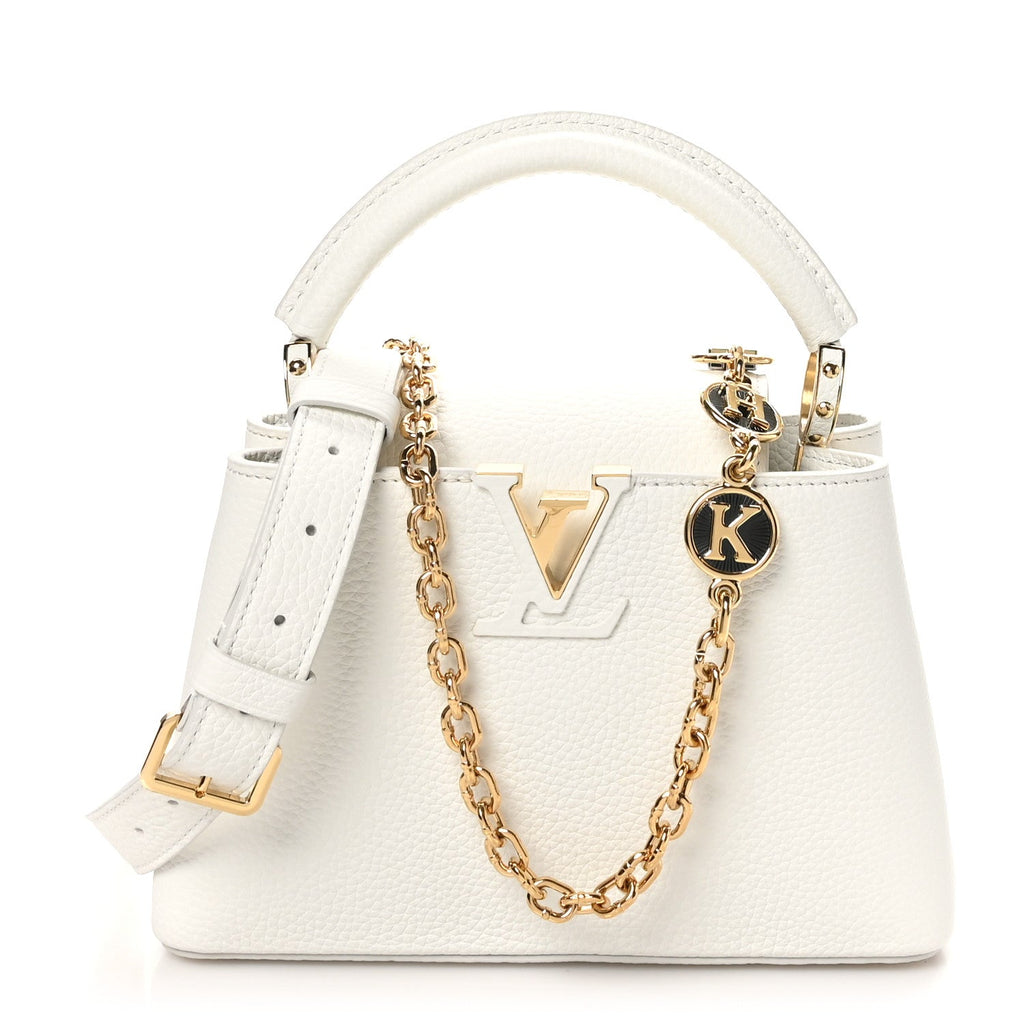 Louis Vuitton Taurillon Small Chain My Capucines Snow