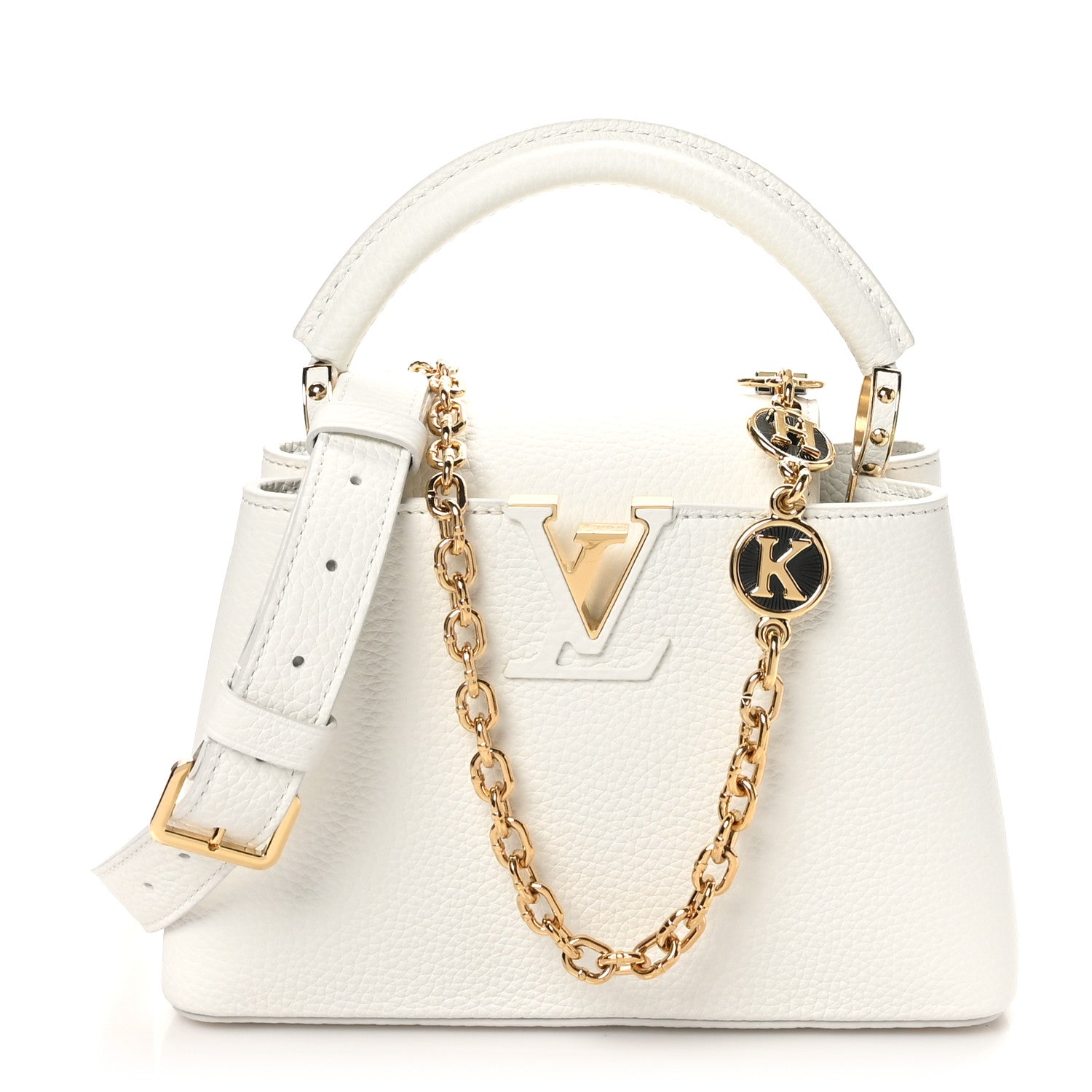 Louis Vuitton Taurillon Small Chain My Capucines Snow