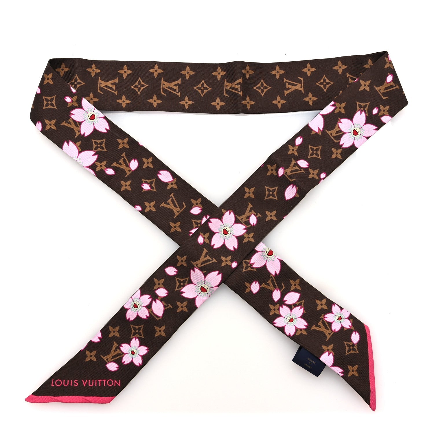 Louis Vuitton LV X TM Silk Monogram Cherry Blossom BB Bandeau Tan