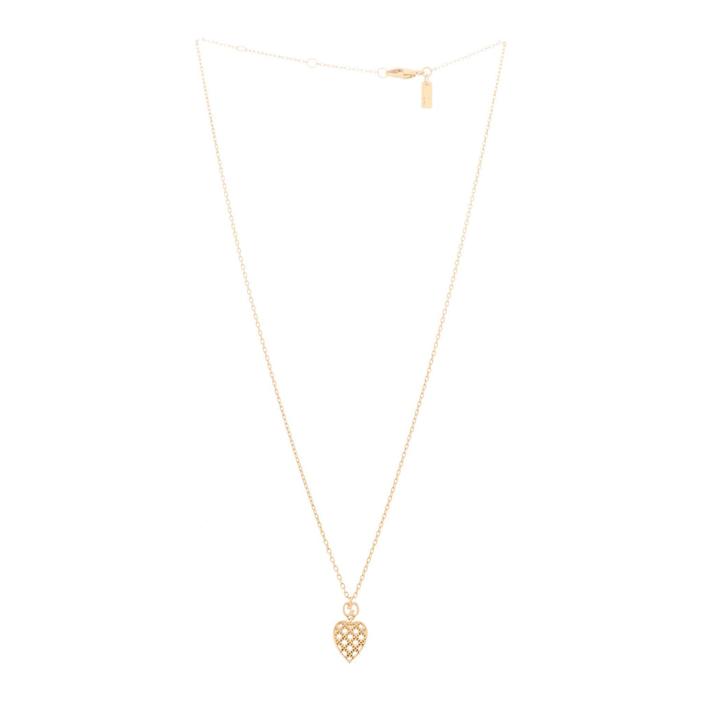 Gucci 18K Yellow Gold Diamantissima Heart Pendant Necklace