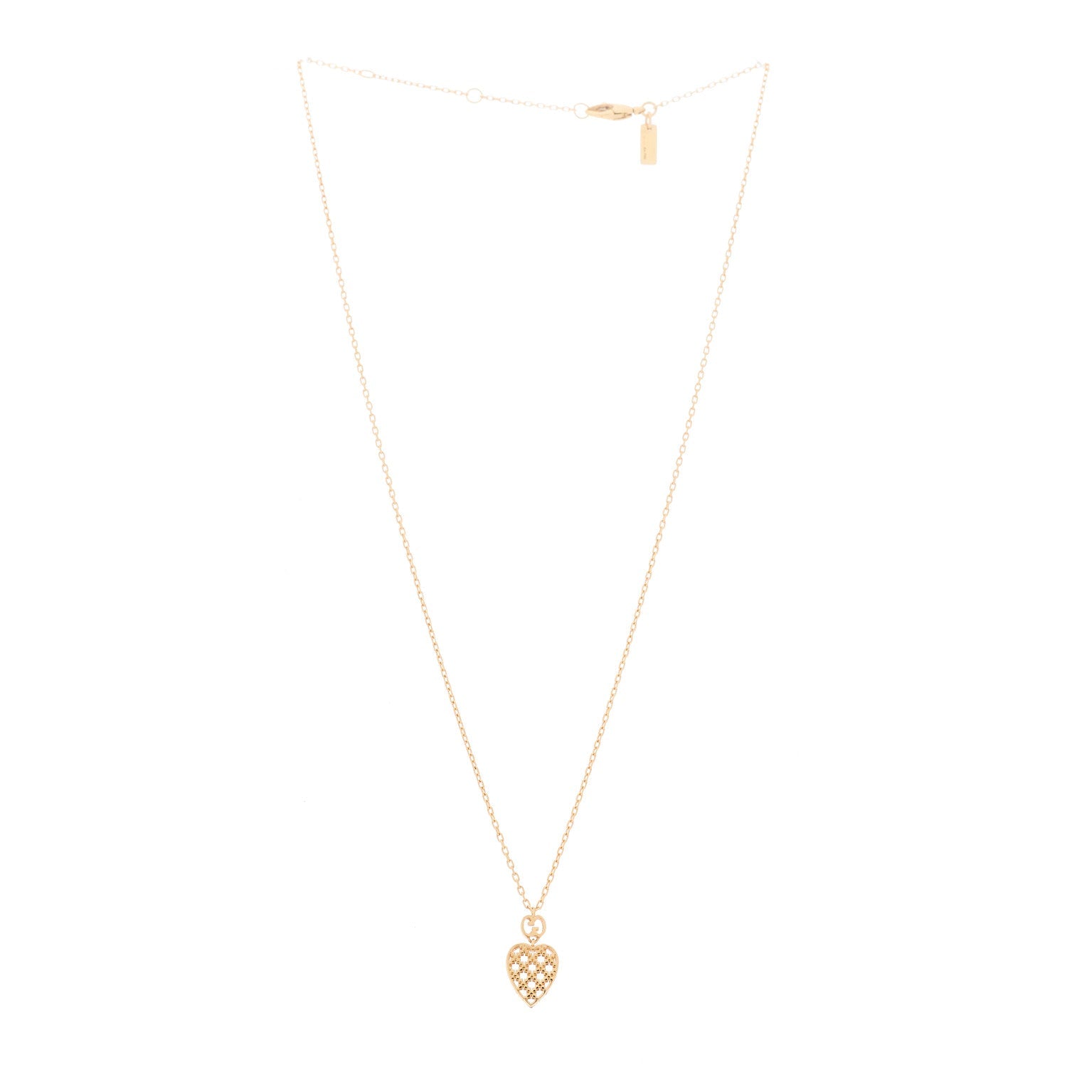 Gucci 18K Yellow Gold Diamantissima Heart Pendant Necklace