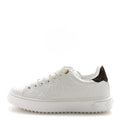 Louis Vuitton Lambskin Embossed Monogram Time Out Sneakers 39.5 White