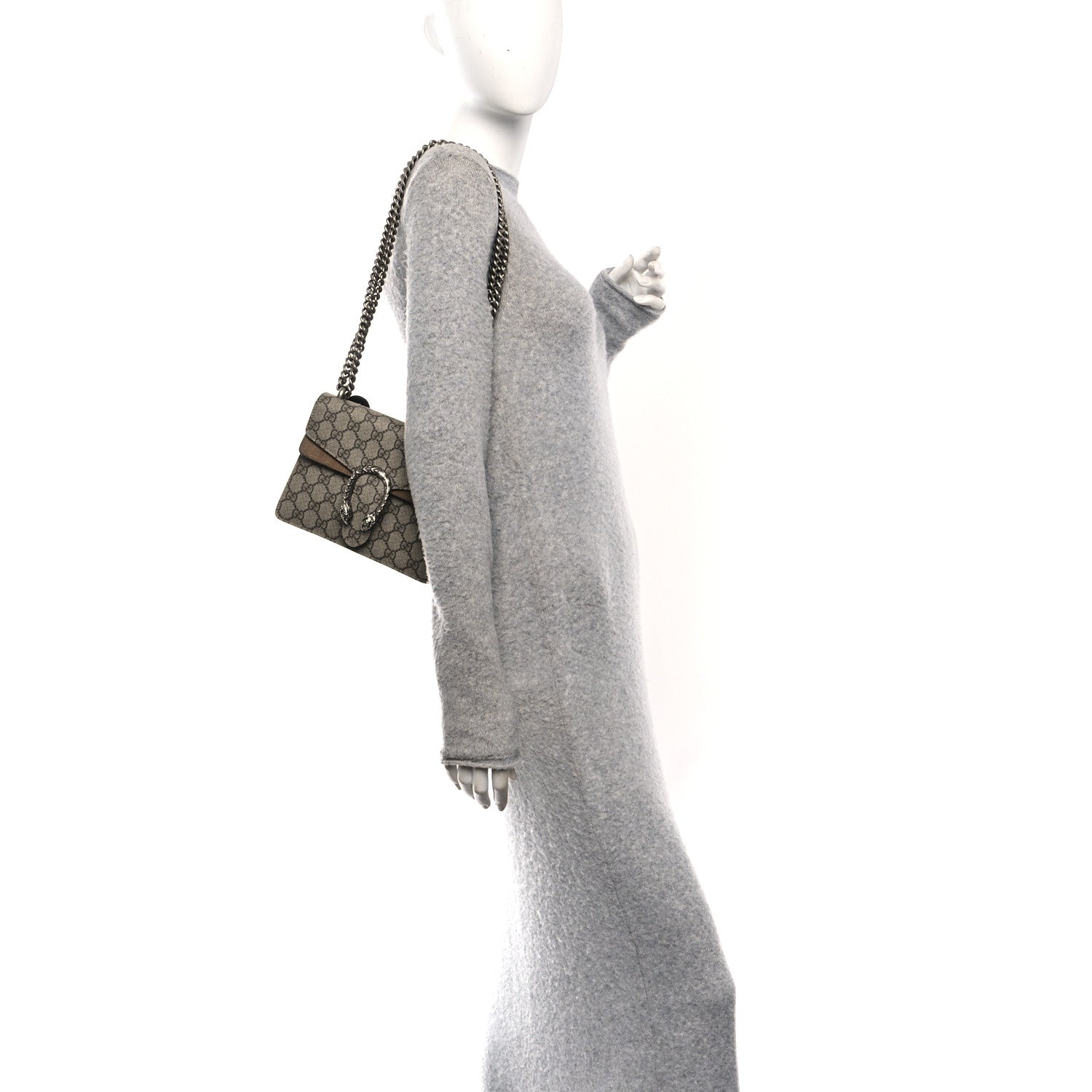 Gucci GG Supreme Monogram Mini Dionysus Shoulder Bag Taupe