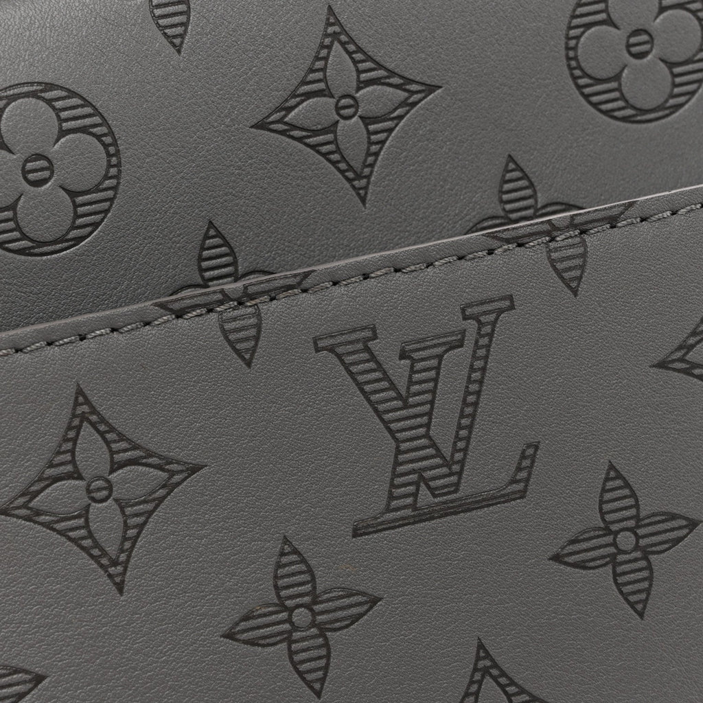 Louis Vuitton Calfskin Monogram Shadow Trio Messenger Anthracite Gray
