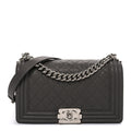 Chanel Caviar Quilted Medium Boy Flap Dark Grey