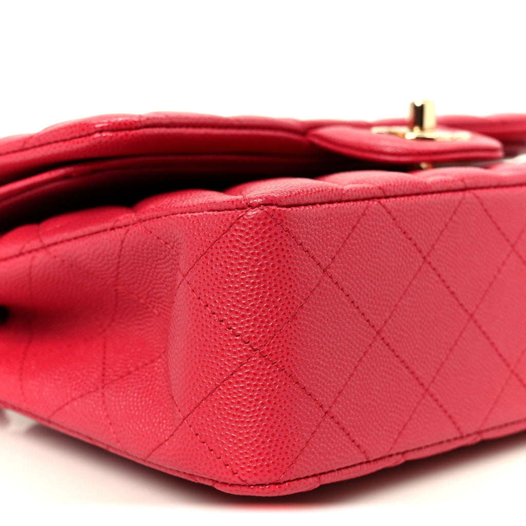 Chanel Caviar Quilted Small Double Flap Dark Pink