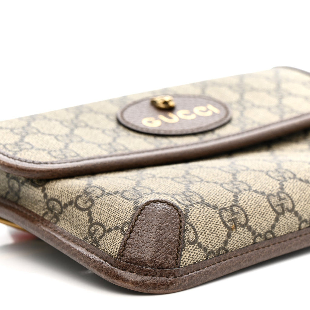 Gucci GG Supreme Monogram Neo Vintage Web Belt Bag Brown