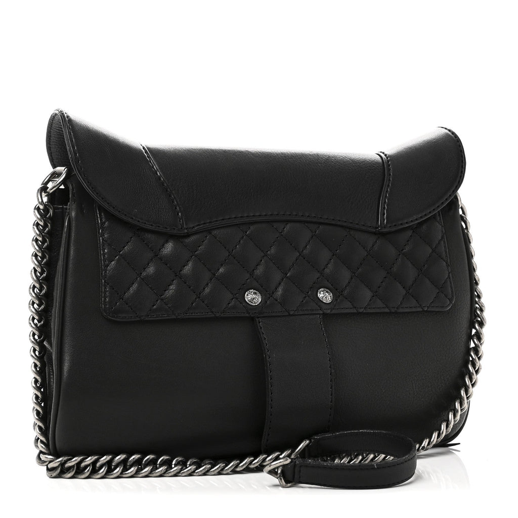 Chanel Goatskin Quilted Paris Dallas Saddle Bag Black