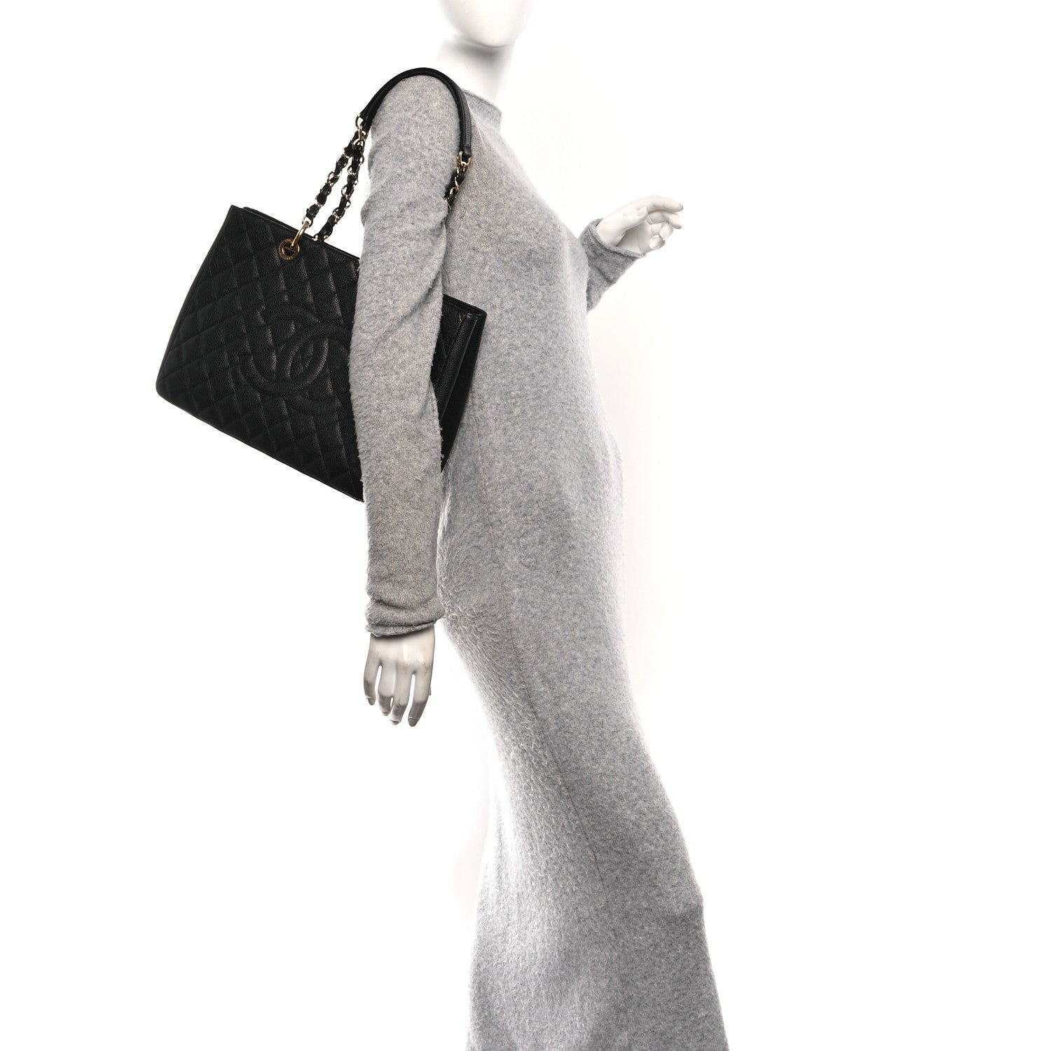 Chanel Caviar Quilted Grand Shopping Tote GST Black