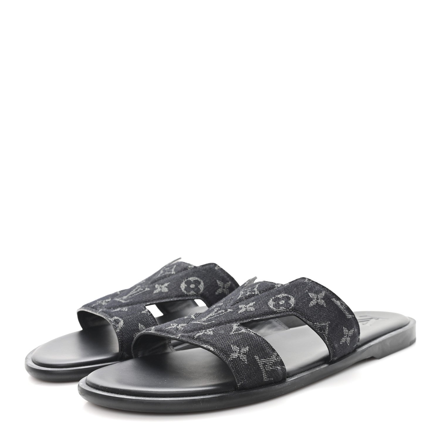 Louis Vuitton Monogram Denim Mens LV Oasis Mules 8.5 Black