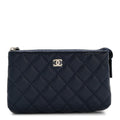 Caviar Quilted Cosmetic Case Navy