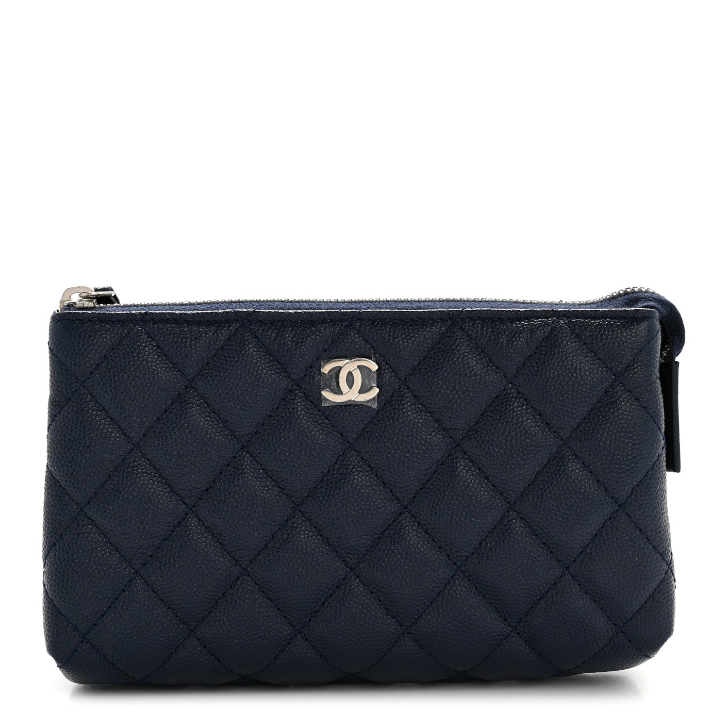 Caviar Quilted Cosmetic Case Navy