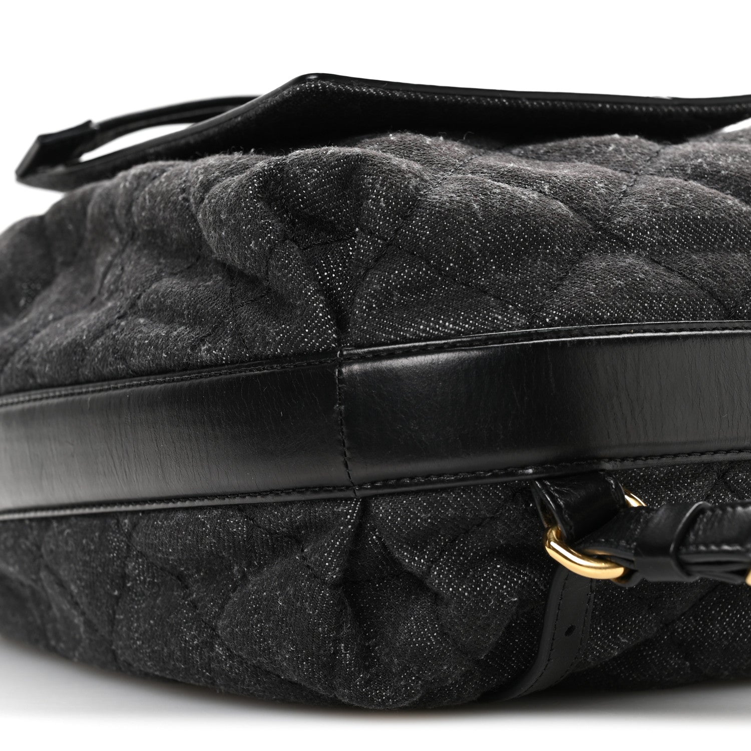 Chanel Denim Calfskin Quilted Backpack Dark Grey Black