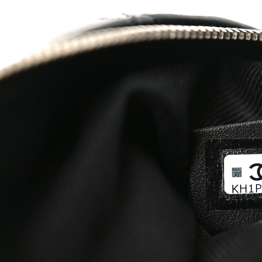 Chanel Calfskin Quilted Uniform Waist Belt Bag Black