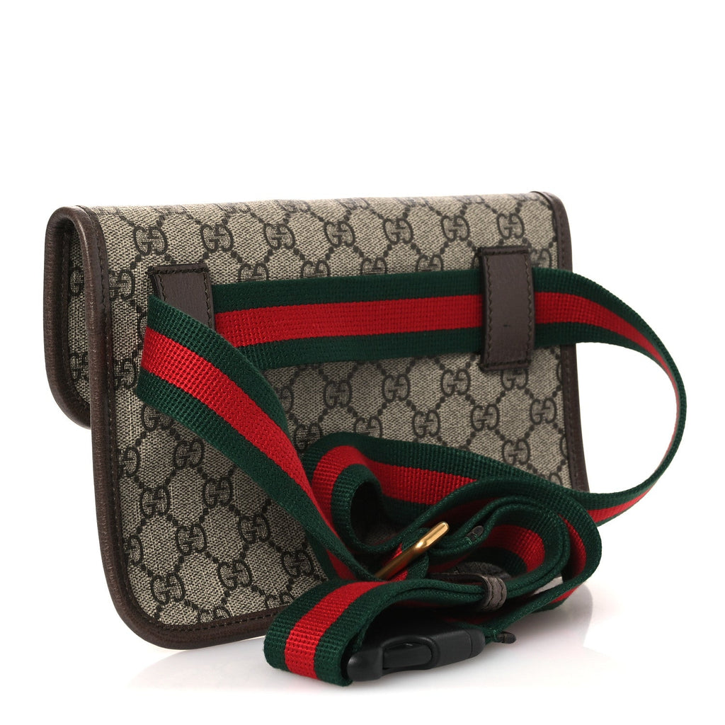Gucci GG Supreme Monogram Neo Vintage Web Belt Bag Brown