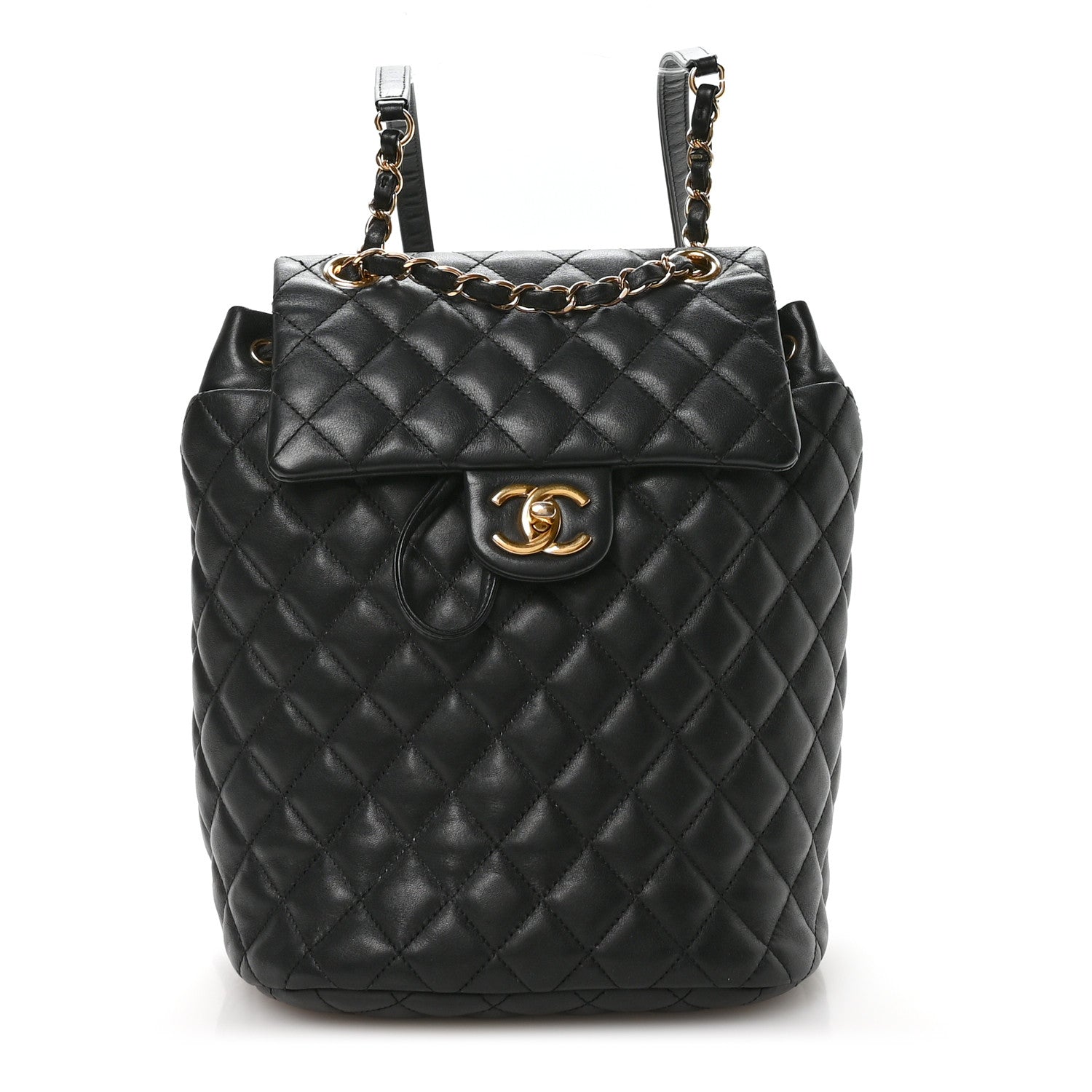 Chanel Lambskin Quilted Small Urban Spirit Backpack Black