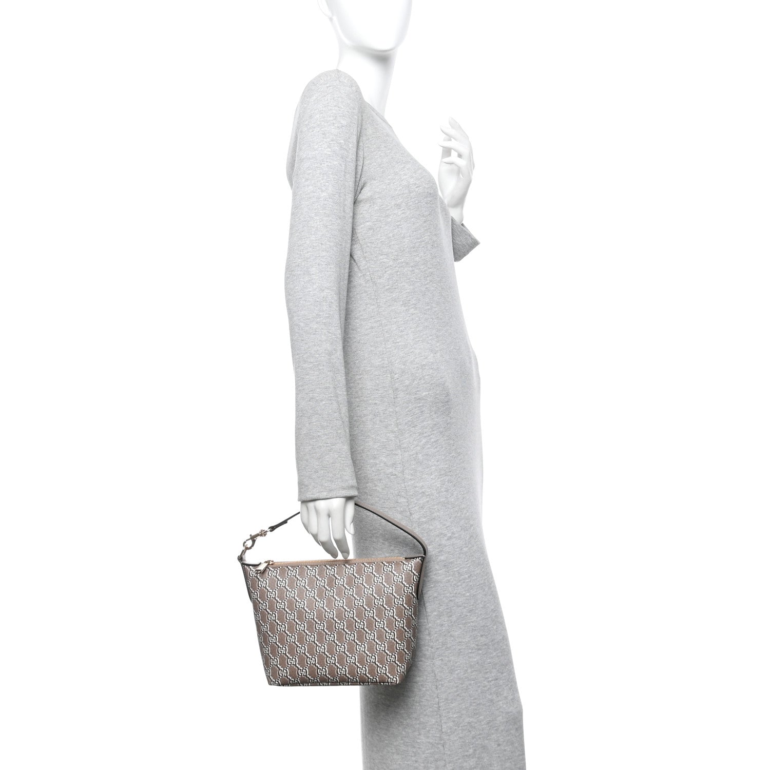 Gucci GG Shadow Monogram Super Mini Ophidia Shoulder Bag Taupe