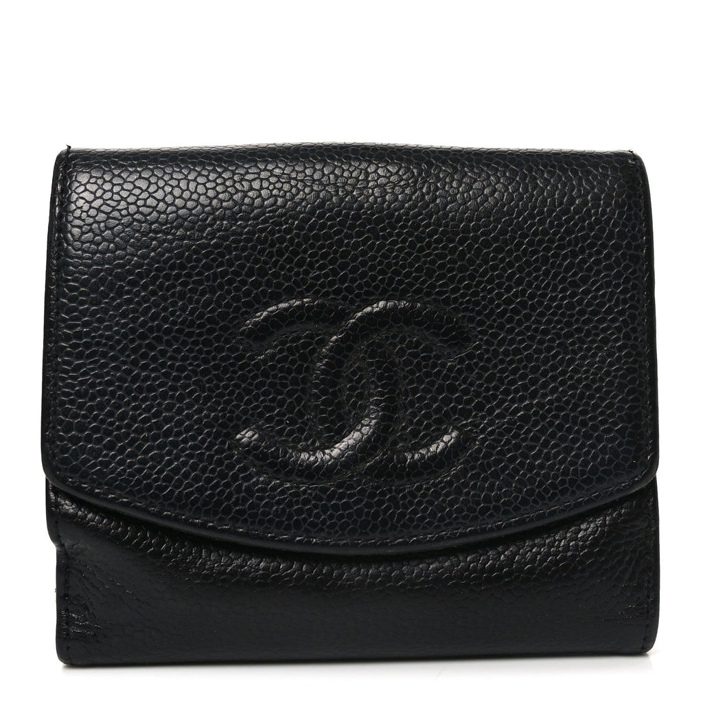 Caviar Timeless CC Compact French Wallet Black