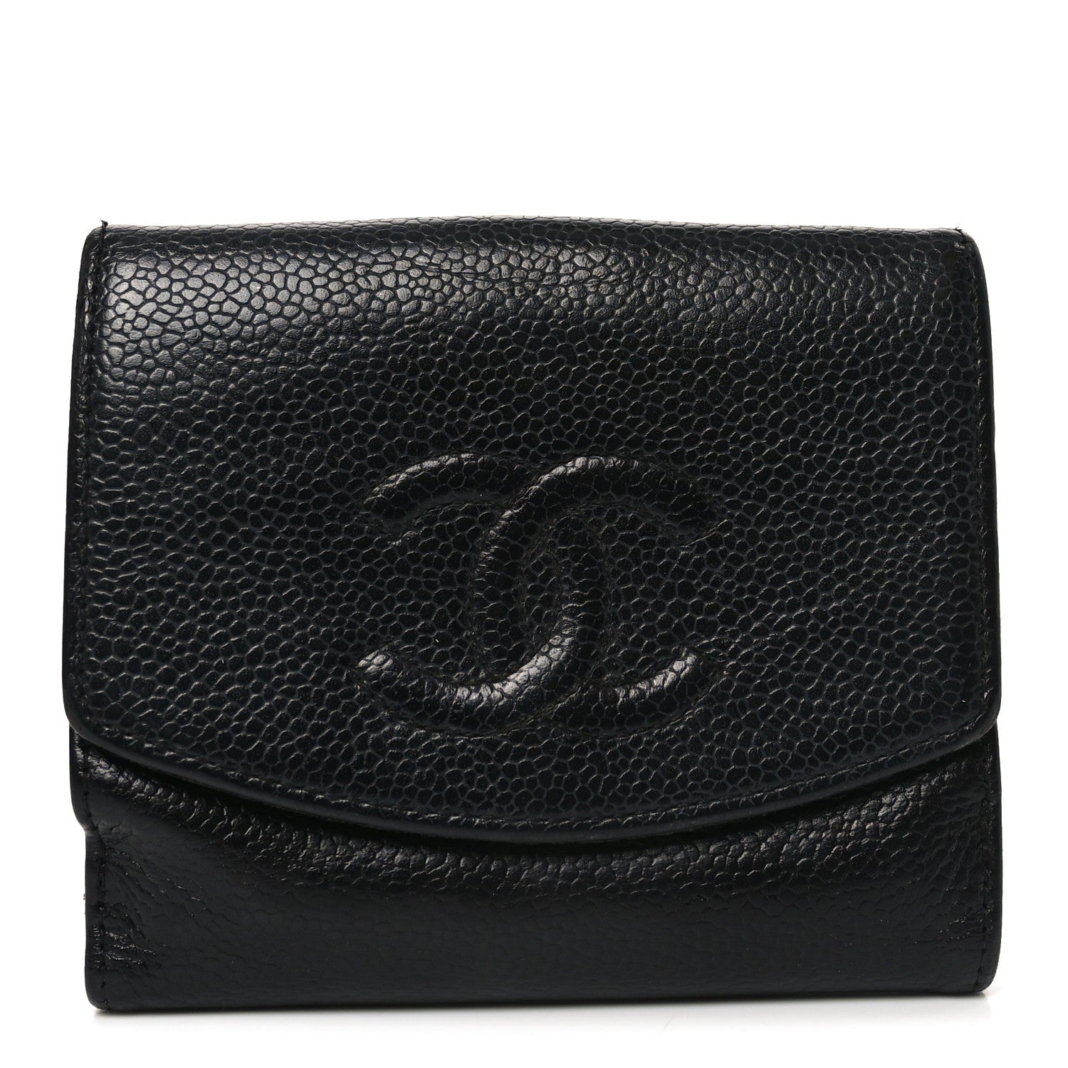 Caviar Timeless CC Compact French Wallet Black
