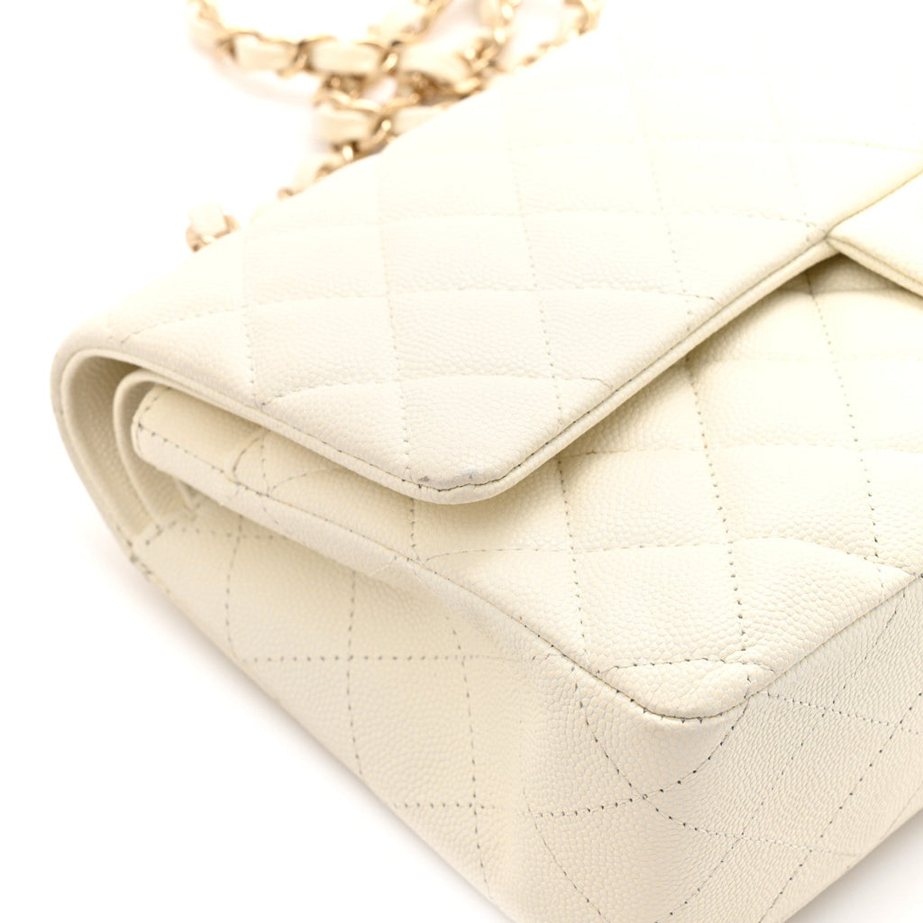 Chanel Caviar Quilted Medium Double Flap White