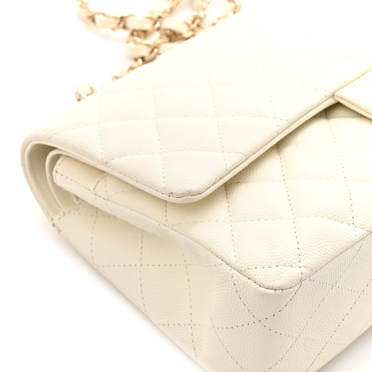 Chanel Caviar Quilted Medium Double Flap White