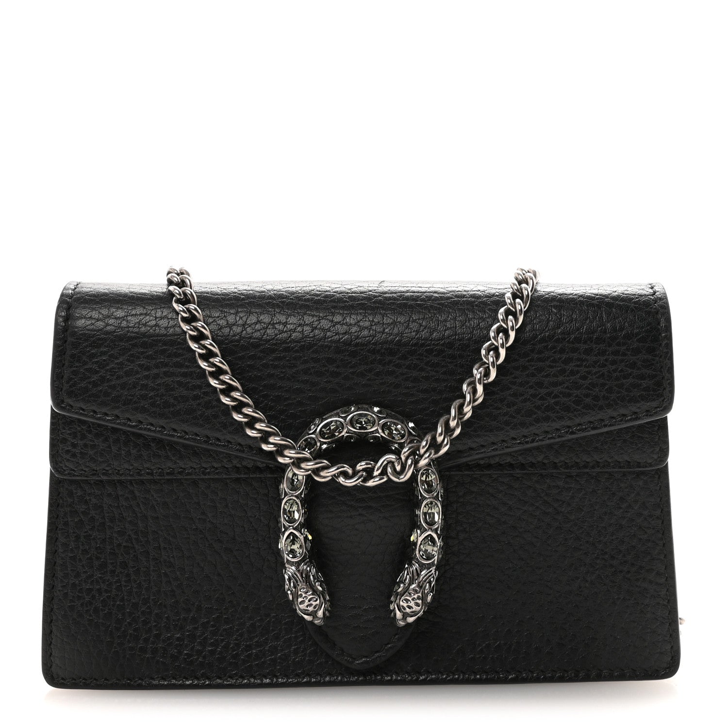 Gucci Calfskin Super Mini Dionysus Shoulder Bag Black