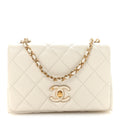 Chanel Shiny Lambskin Quilted Enamel CC Small Flap White