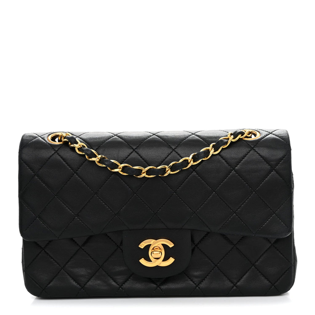 Chanel Lambskin Quilted Small Double Flap Black