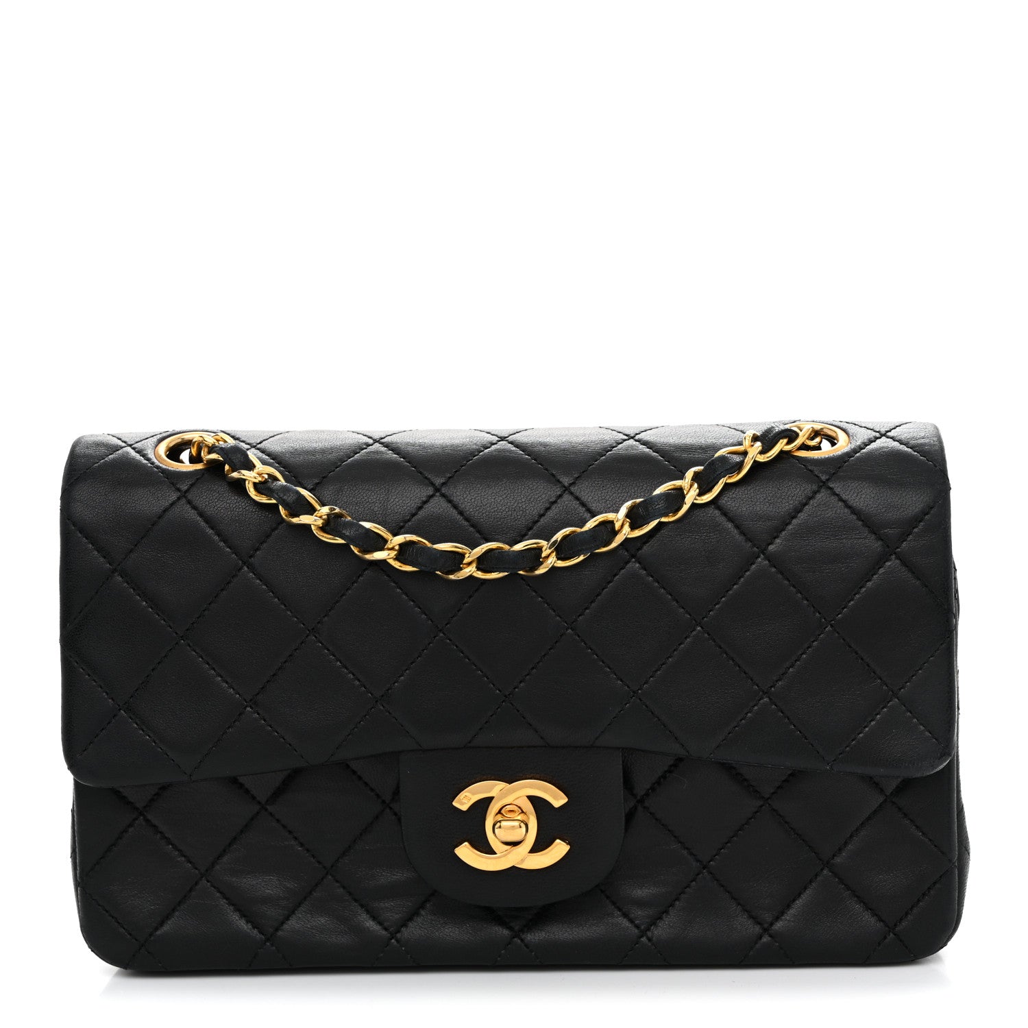 Chanel Lambskin Quilted Small Double Flap Black