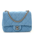 Chanel Denim Quilted Sweetheart Mini Flap Blue
