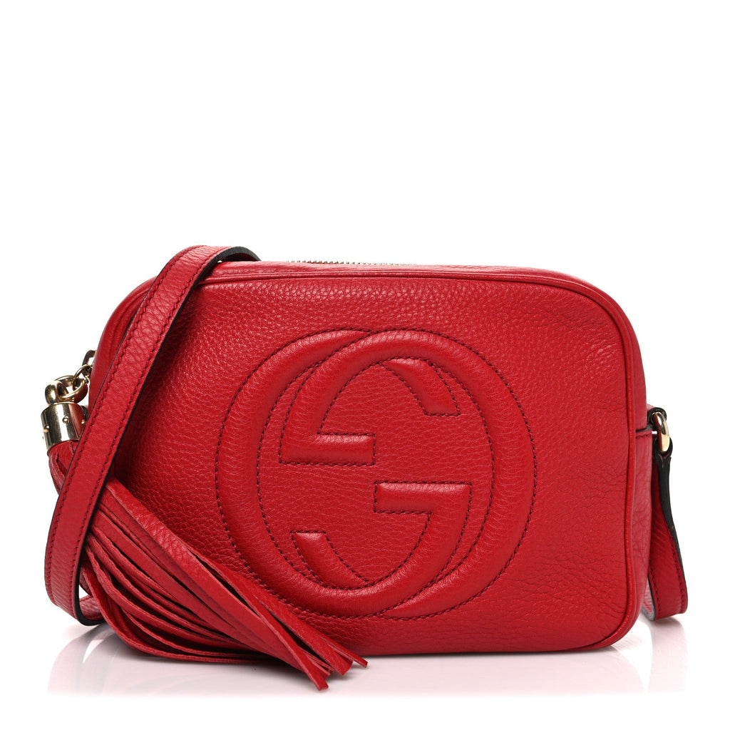 Gucci Pebbled Calfskin Small Soho Disco Bag Vibrant Red