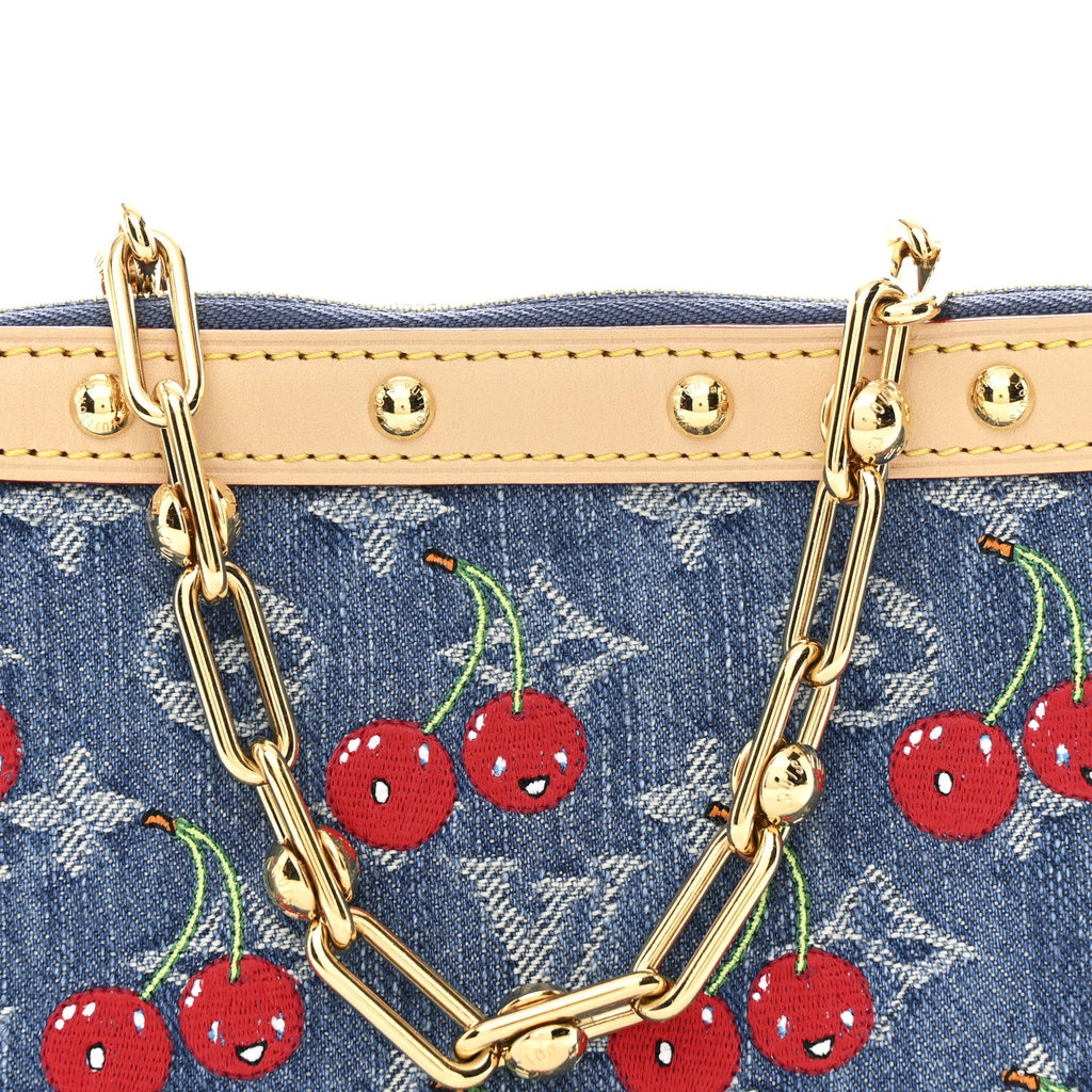 Louis Vuitton LV X TM Monogram Denim Cerises Pochette Accessories Blue