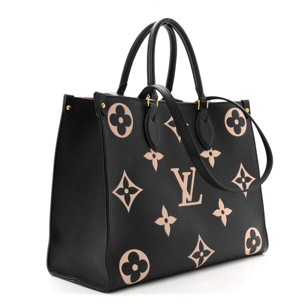 Louis Vuitton Empreinte Monogram Giant Onthego MM Black Beige