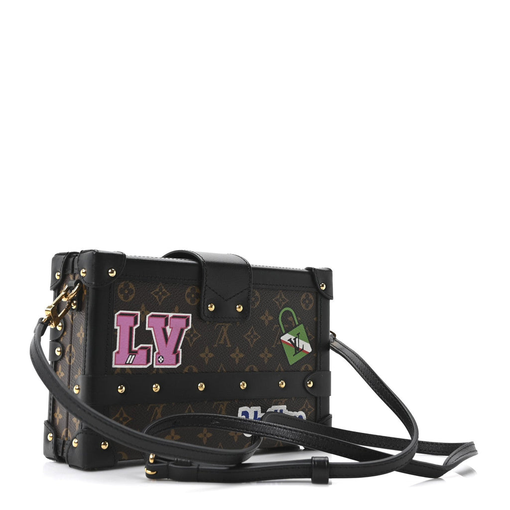 Louis Vuitton Monogram Patches Petite Malle Black