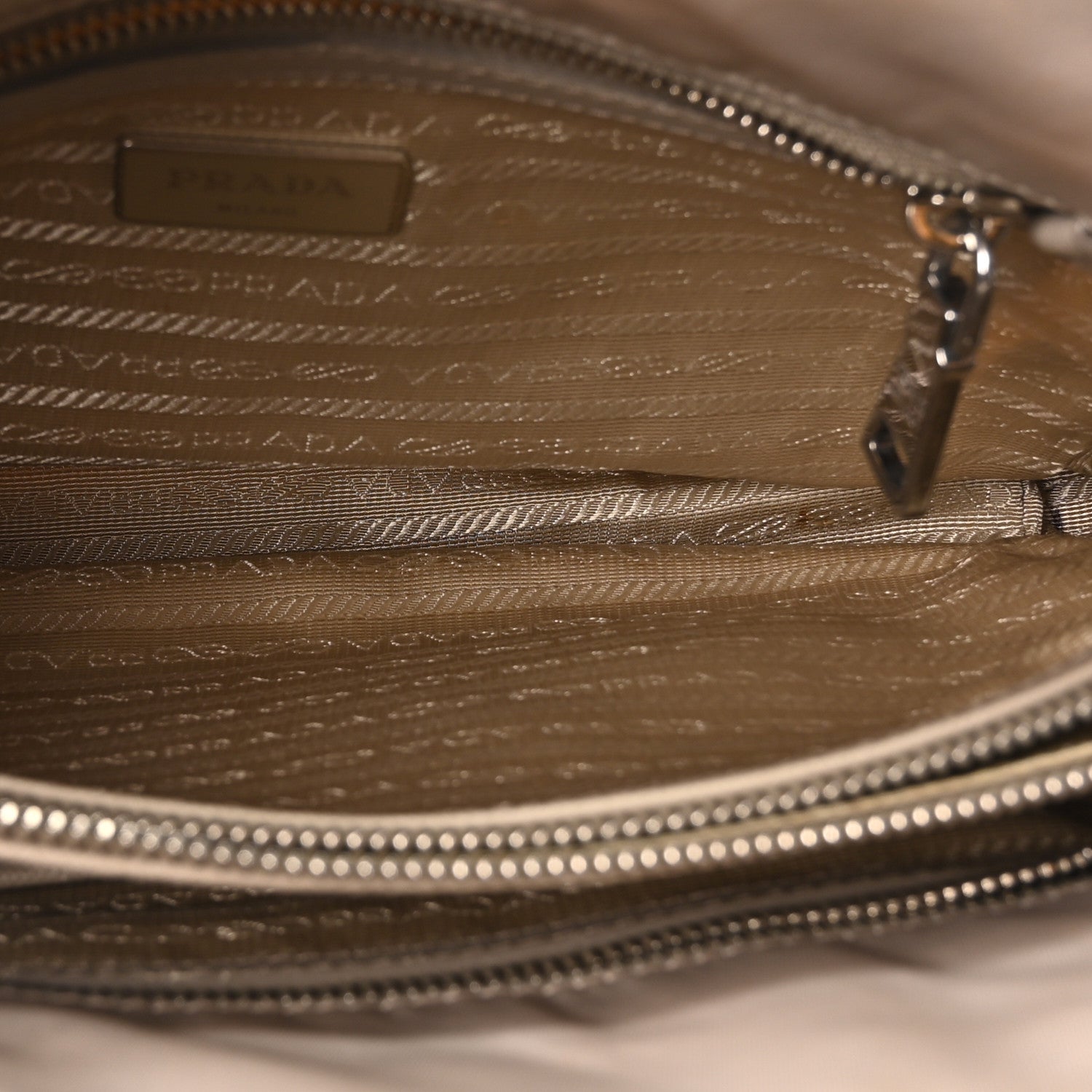 Prada Nylon Saffiano Bi-Color Tote Grey