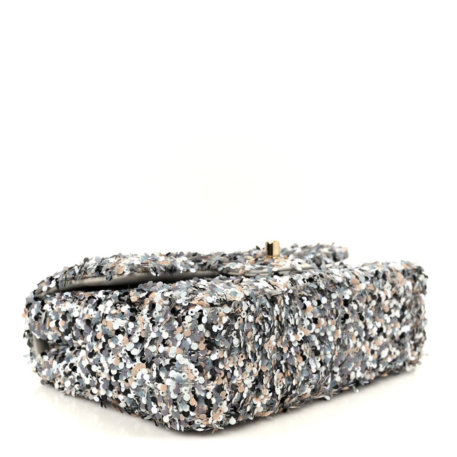 Chanel Sequin Mini Flap Gray Black White Pearly White
