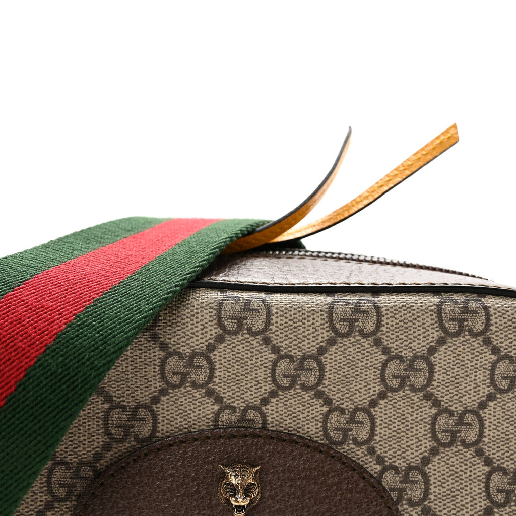 Gucci GG Supreme Monogram Web Neo Vintage Shoulder Bag Beige New Acero Crop